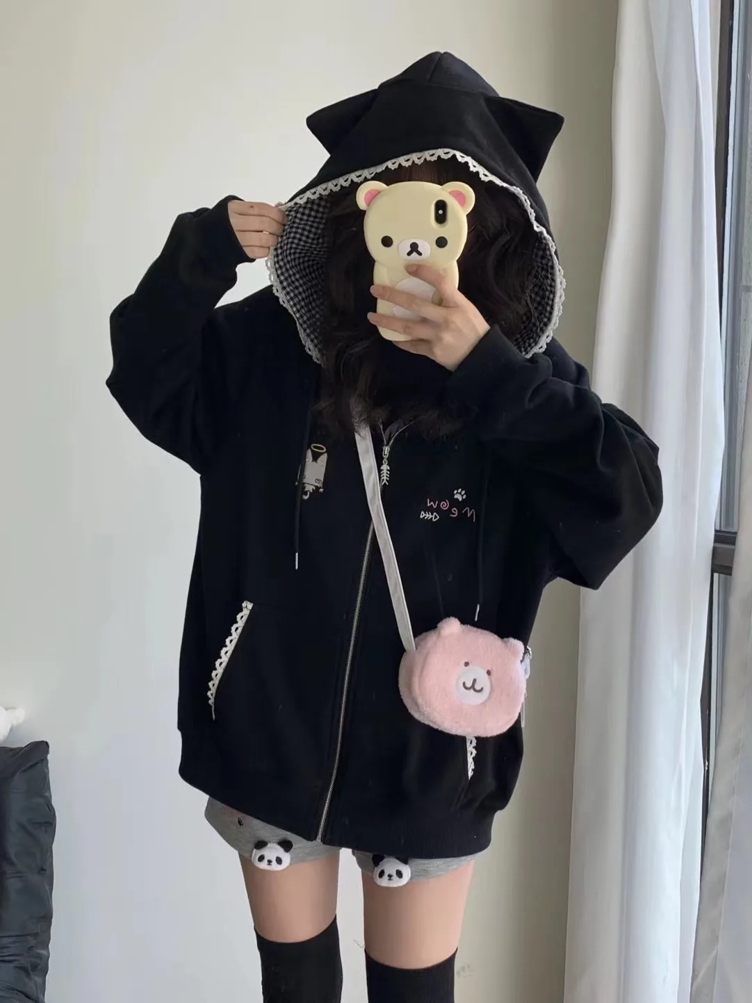 เสื้อฮู้ดดี้ผู้หญิงน่ารัก สไตล์วินเทจ ผ้าหนา สีแอพริคอต พิมพ์ลายตัวอักษร ใส่สบายทุกวัน เหมาะกับการออกกำลังกาย ดีไซน์หลวม นุ่มสบาย