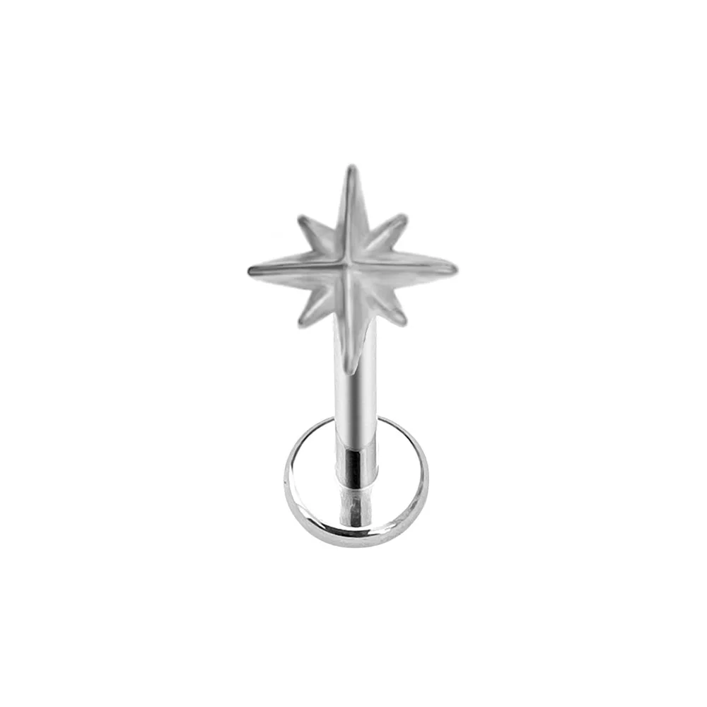 Titanium Flower Heart Star Drop Threadless Piercing