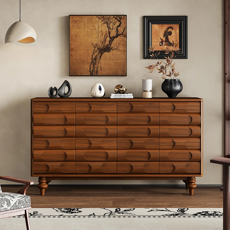 

French medieval style entry door shoe cabinet retro entrance cabinet partition dining side cabinet living room decoration cabine