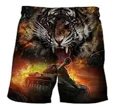 

Men's Athletic Shorts Swim Trunks Men Beachwear for Men Tiger at Rest Quick Dry Summer Shorts