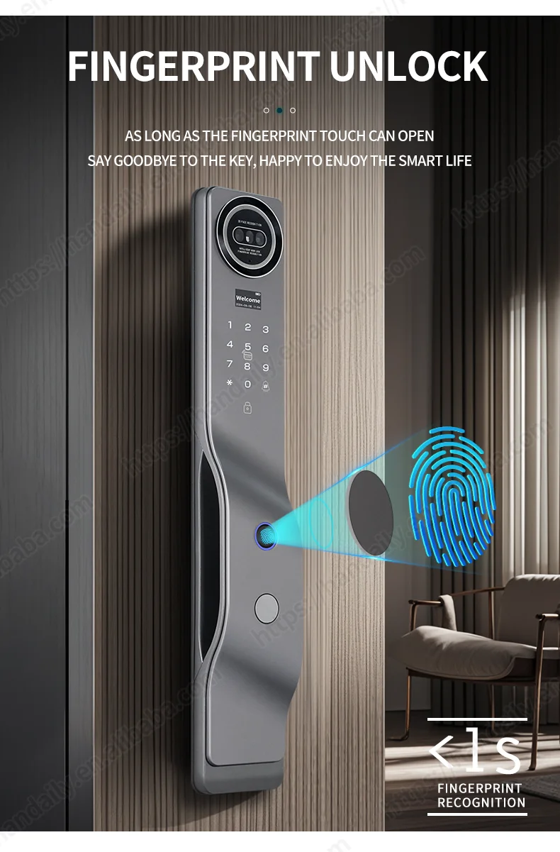 Goking  3d face recognition fingerprint electronic gate locks for homes smart lock tuya smart door wifi Keyless Intelligent