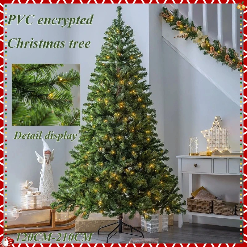 

Artificial Christmas Tree PVC Material with LED Lights Encryption Christmas Tree 120CM-210CM Large Family Christmas Decoration