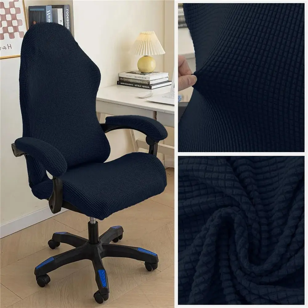 Funda de Silla de Juego de Color Sólido, Funda de Silla de Computadora Elástica de Poliéster, Estirable con Funda para Reposabrazos, Protectores de Asiento