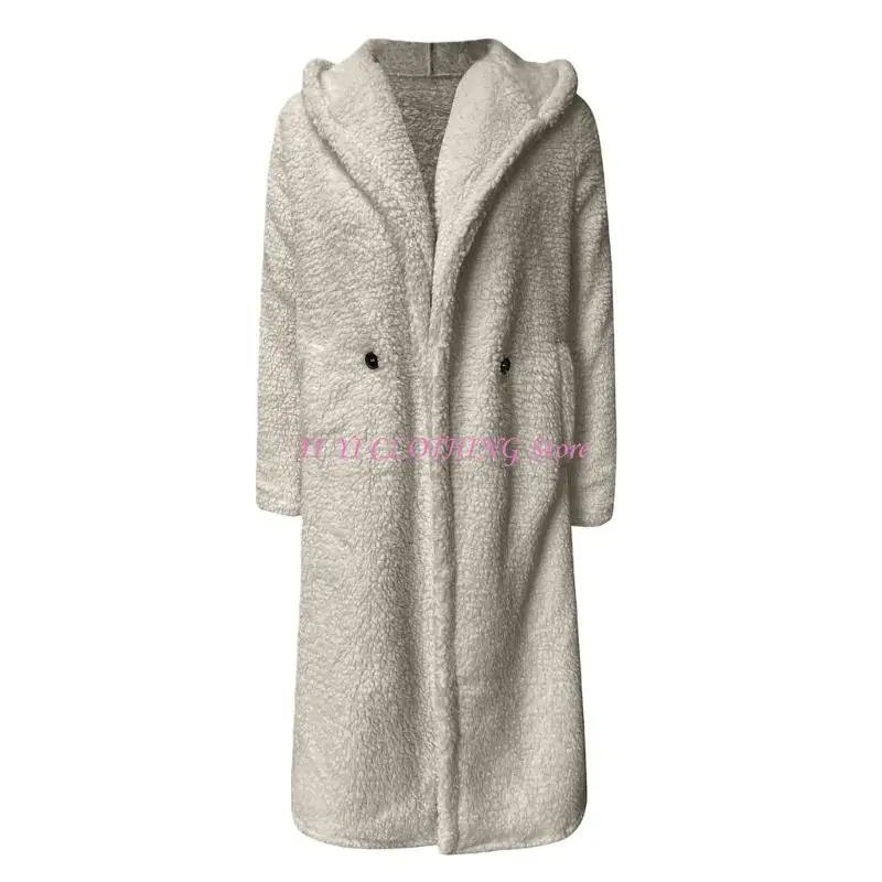 

N5KF Women's Boyfriend Synthetic Fleece Coat Long Hooded Winter Wear for Various Occasion Like Dating and Travel
