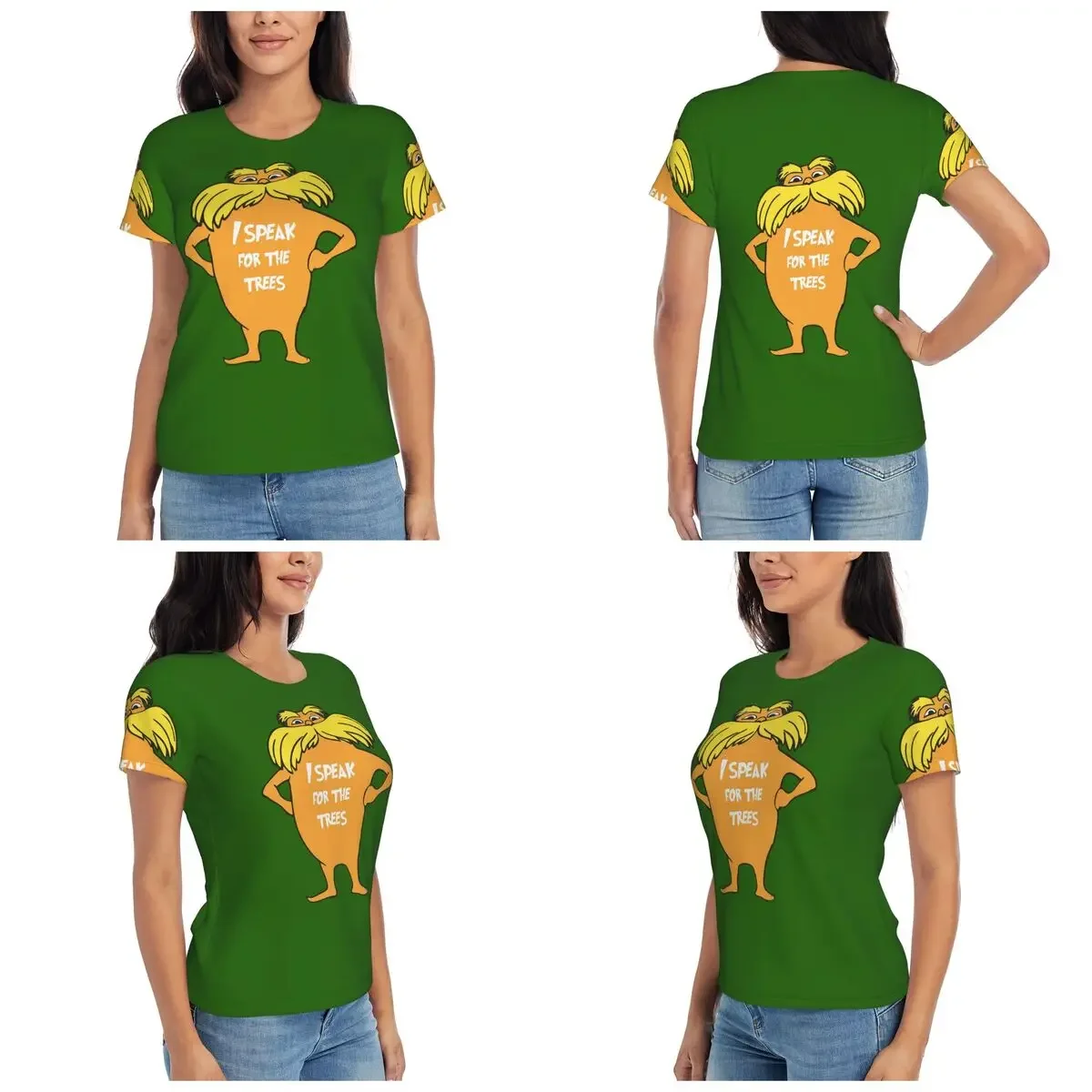 Lorax I Speak For The Trees So Cute T-Shirt for Women Round Neck Streetwear T Shirts Women's Short Sleeve Summer Clothes Tops