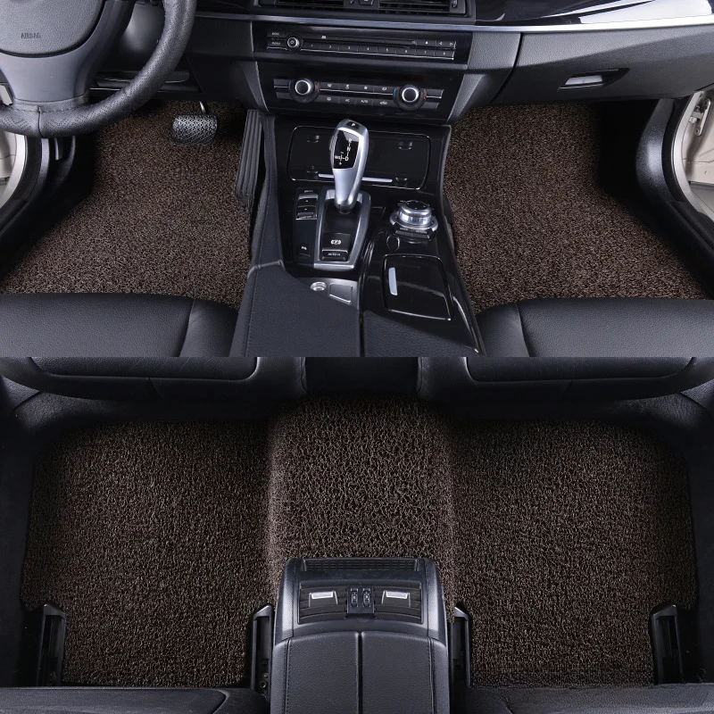 Car foot mat can be tailored to a single front seat for a single driver seat carpet silk ring foot mat