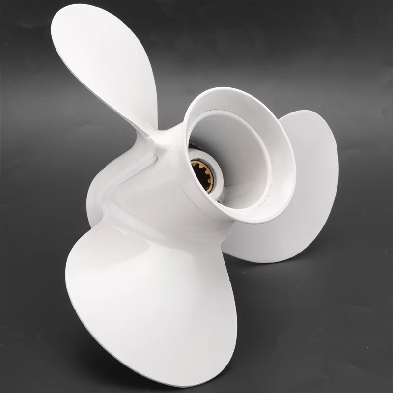 664-45945 664-45945-00-EL 9 7/8 X 10 1/2 Propeller For Yamaha 20HP 30HP White 3 Blades 10 Spline Tooth R Rotation-A28K