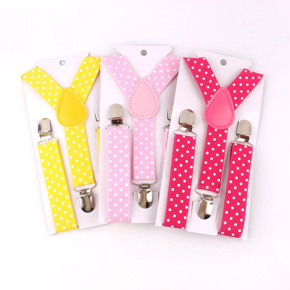 New Kids Suspenders Good Quality Dots Adjustable Elastic Suspende Candy Color Children Braces Accessories Girls Boys Straps