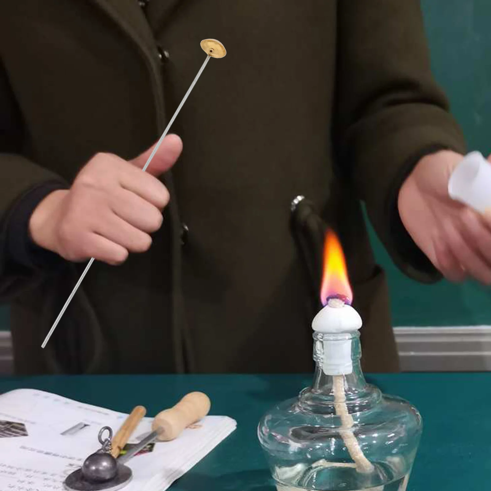 

10pcs Burning Spoon Lab Use Copper Material Long Handle Spoon For Laboratory Sampling Experiments Durable Portable Micro Lab