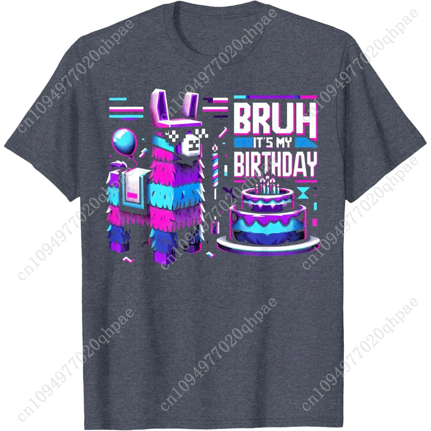 Camiseta Bruh é meu aniversário Llama Pinata Boy Girl Family Party Bday