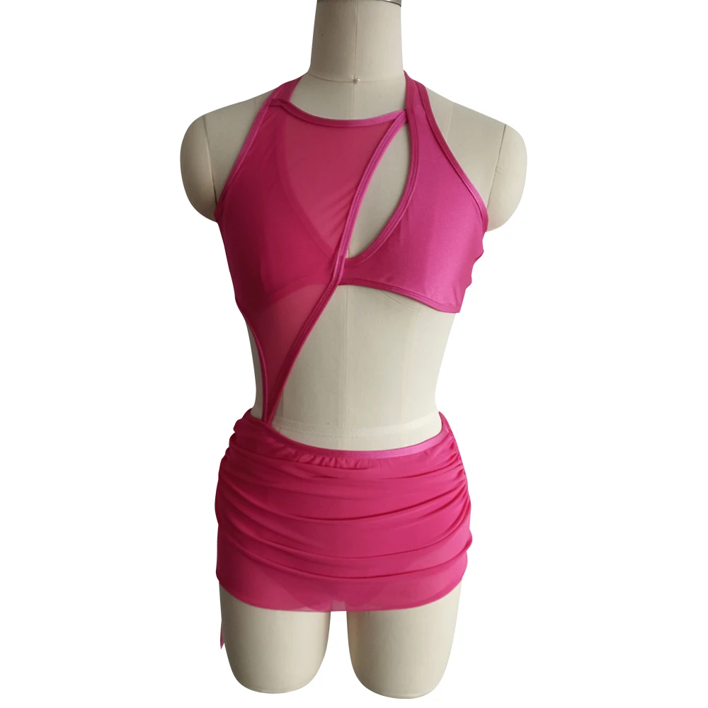 Traje de cuerpo de ballet de baile moderno para niñas, traje de entrenamiento, baile escolar, actuación, malla de Nailon/Lycra, venta al por menor y al por mayor