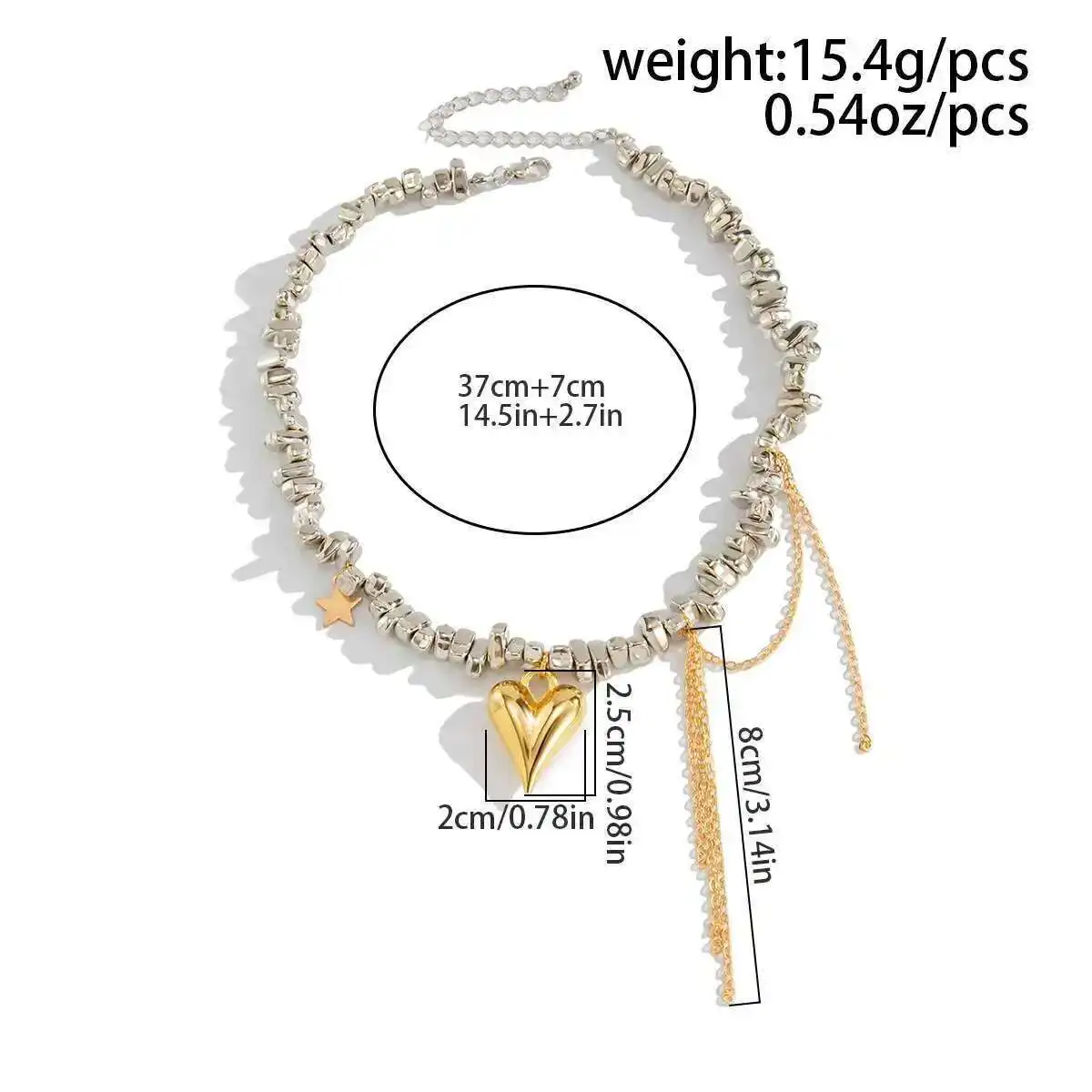 Ingemark 2025 العصرية الحب القلب قلادة قلادة للنساء خمر أنيقة غير النظامية CCB مطرز المختنق قلادة حلية مجوهرات