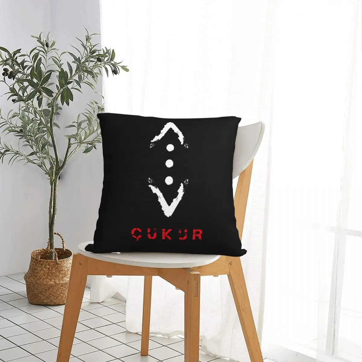 Print The Pit (Cukur) Throw Pillow Cover Pillowcase Natural Breathable Cushion Cover