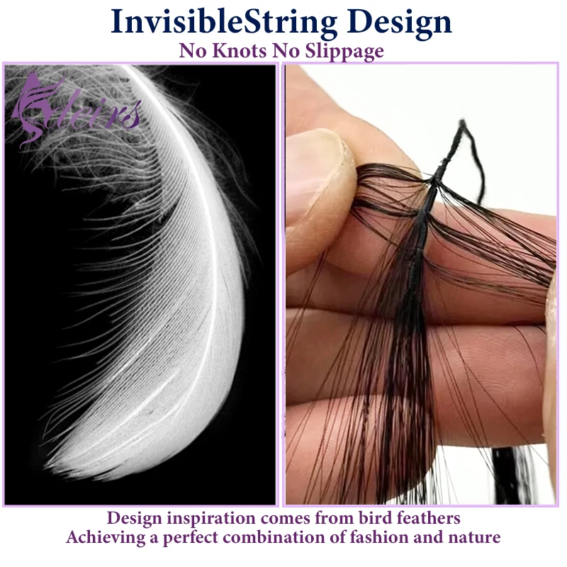 

ADEIRS New Double-line feather hair extensions Natural Real Human Hair Microring Hair Extensions Brown Blonde Color Straight