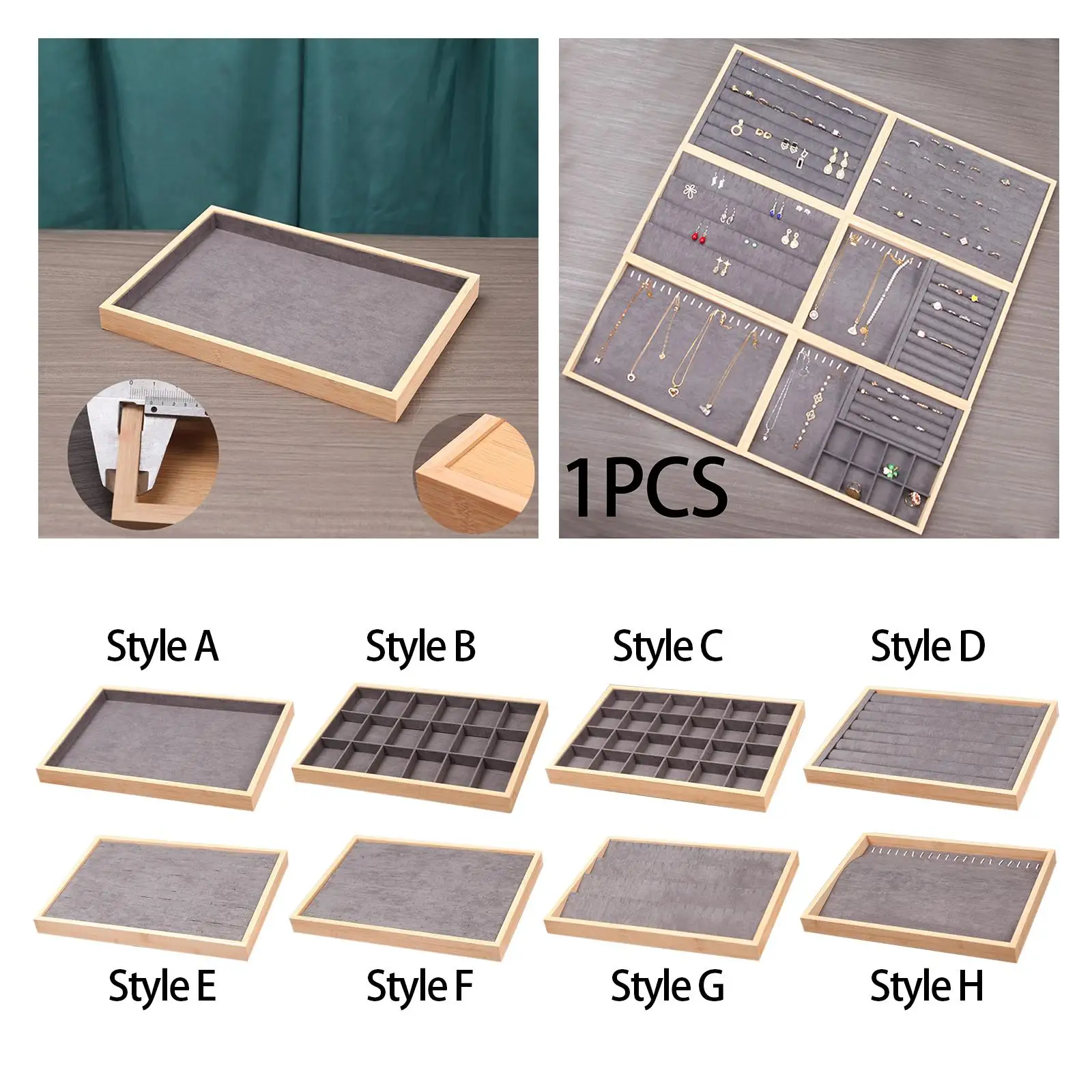 

Jewelry Drawer Organizer Wooden Frame jewelry Storage Holder