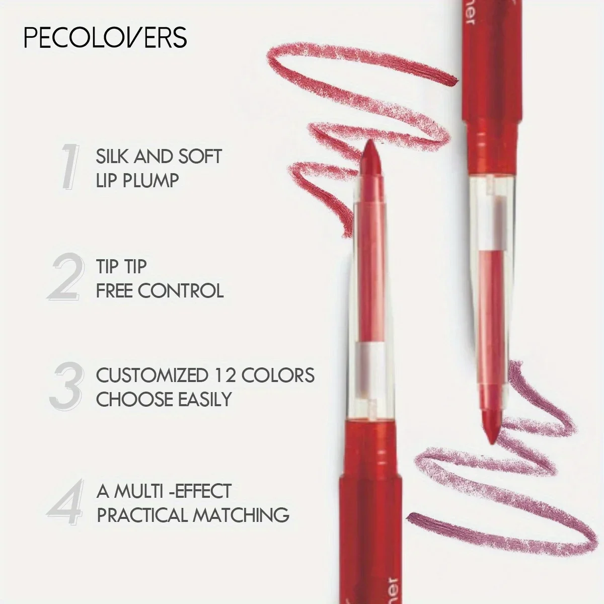 Fodera per labbra in velluto opaco Fodere per labbra liquide impermeabili sexy a lunga durata Trucco rosso antitraccia Cosmetico nudo