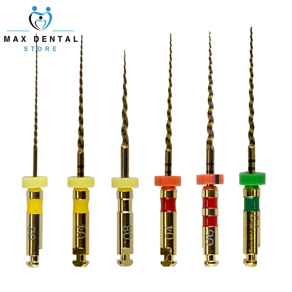 1 Stuks E-FLEX Goud Tandheelkundige Wortelkanaalbestand Warmte-Geactiveerde Roterende Nitinol Tandpulp Vijlen Nikkel Titainium Instrument