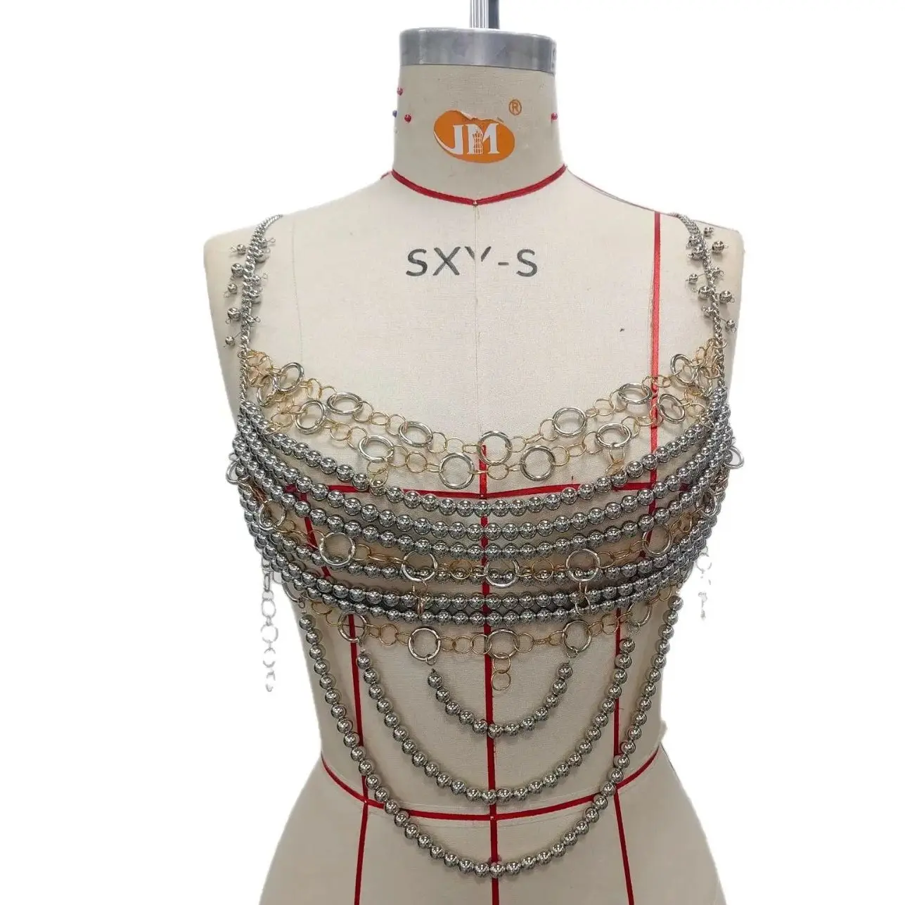 

European & American Party Sexy Cutout Music Festival Necklace Multi-Layer Handcrafted Circle Necklace Corset