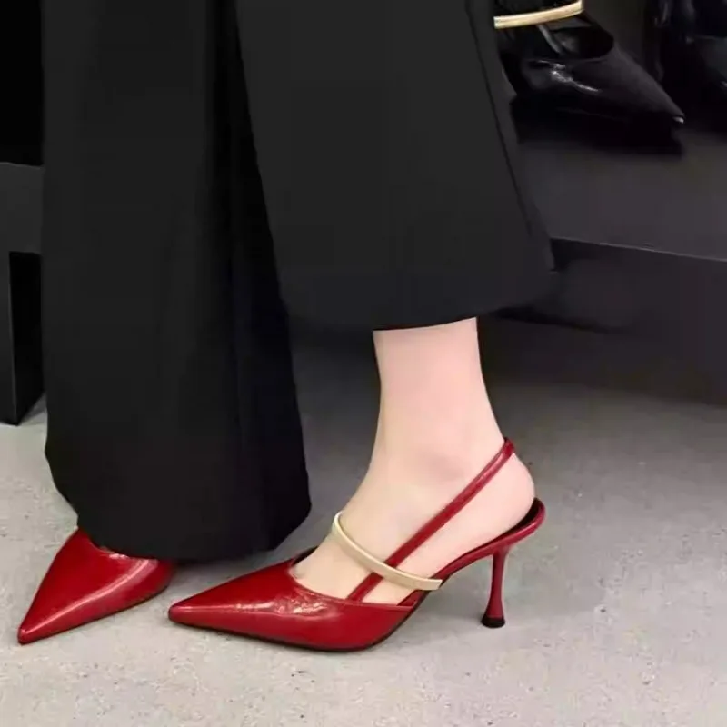 2026Summer Low-Cut Women's High Heels Sandals Designer Women's Pointed Toes Slingbacks Shoe Sexy Female Walking Shopping Slipper - view 2