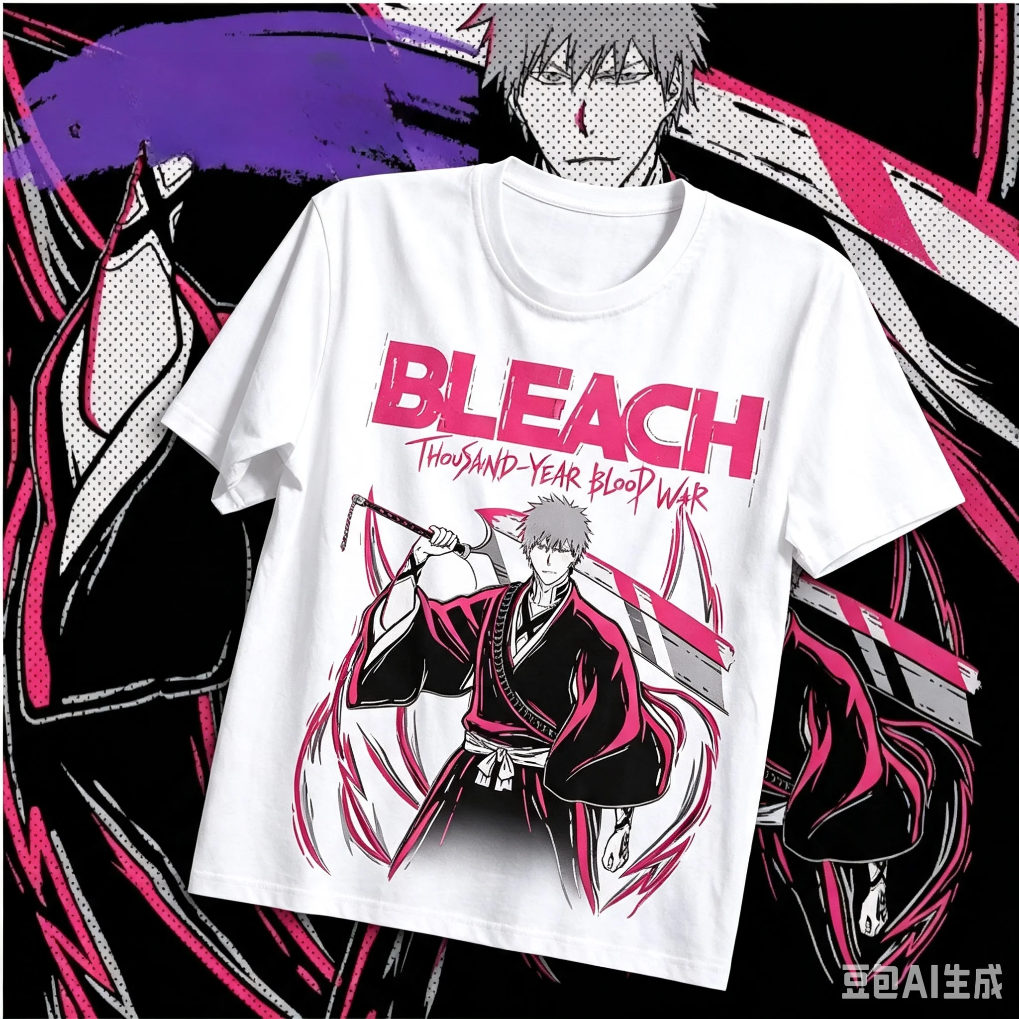 2026 Bleach Ichigo Thousand-Year Blood War Anime Graphic T-Shirt Oversized Y2K Soft Cotton Tee For True Anime Series Supporters view 3