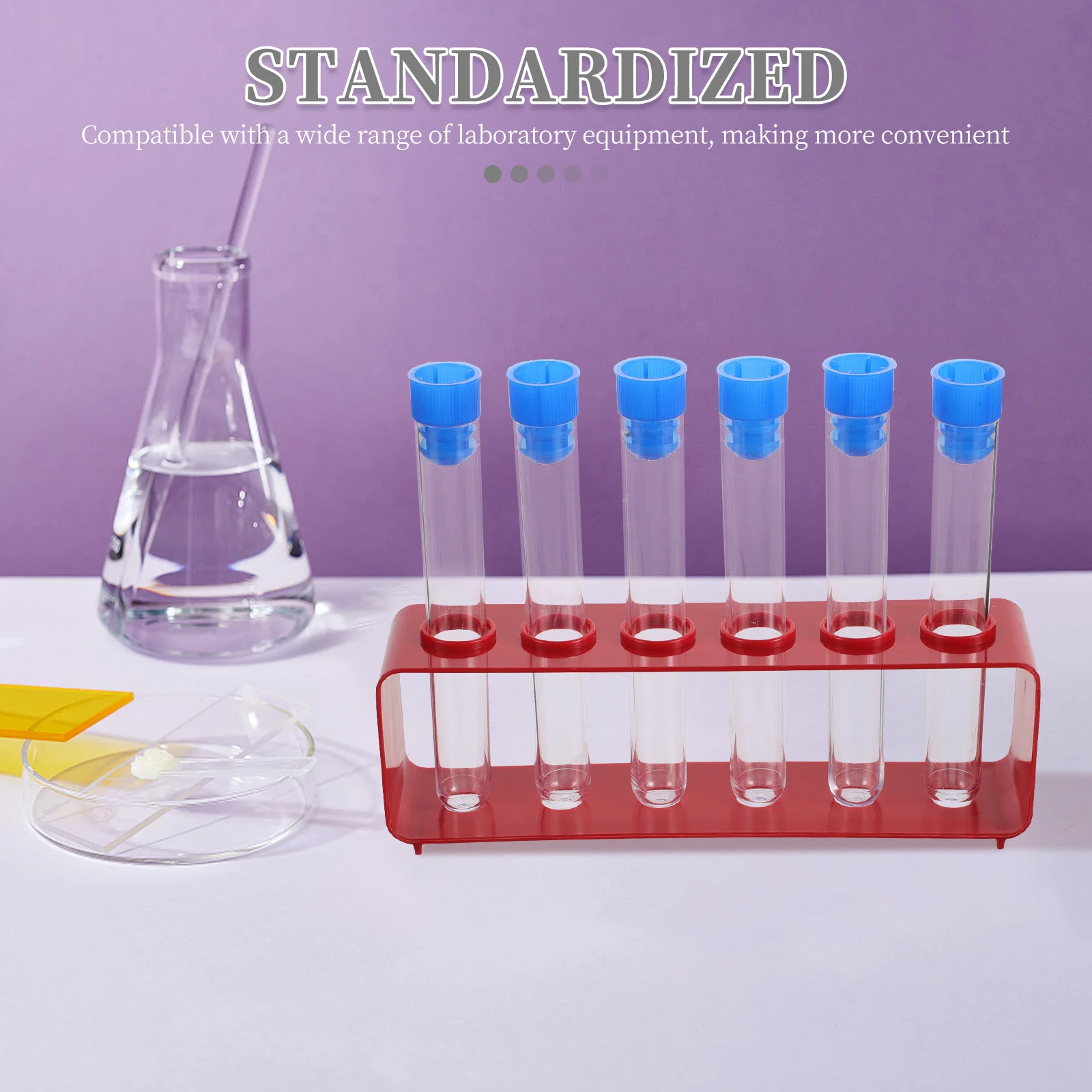 

Science Props Clear Lab Tubes Polypropylene Rack Test Experiment Plastic Holder