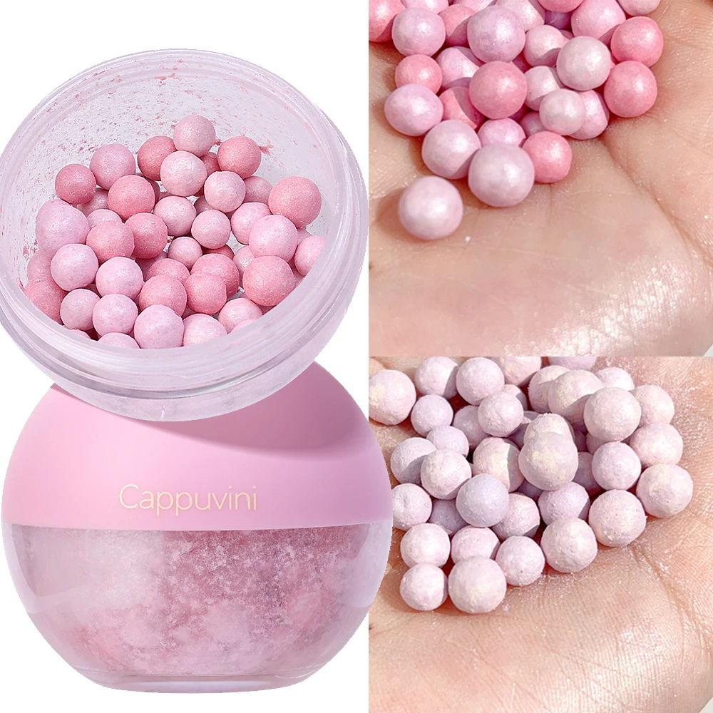 Highlight Pearl Blush Ball Natural Bright Glow Face Body Highlighter Powder Long-lasting Brightening 3D Shimmer Contouring Blush