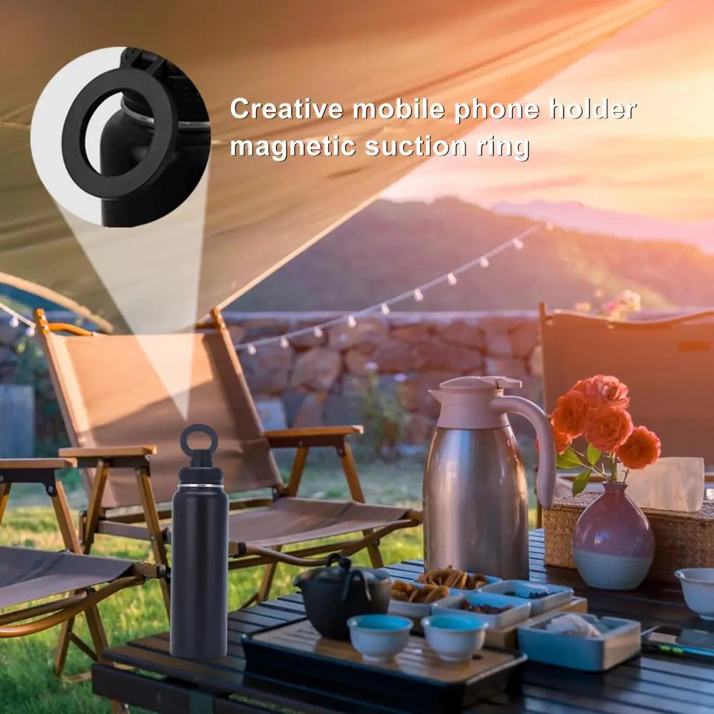 Leak-proof Insulated Kettle Stainless Steel Insulated Water Bottle with Magnet Phone Holder Stand for Gym Travel Leak-proof