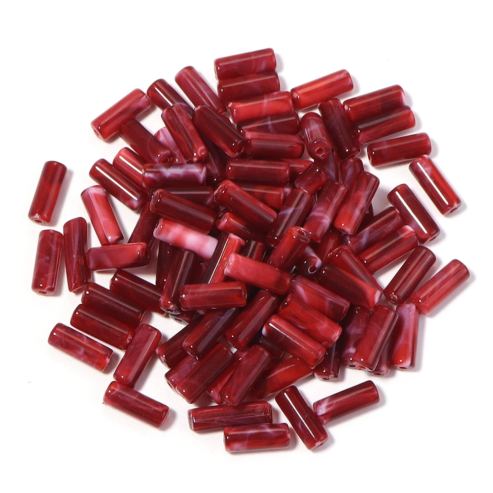 100 Stück 5 x 13 mm Acryl-Röhrenperlen aus imitiertem Jadestein, bunte lose Perlen für die Schmuckherstellung, DIY-Halskette, Armband, Zubehör – Detail 14