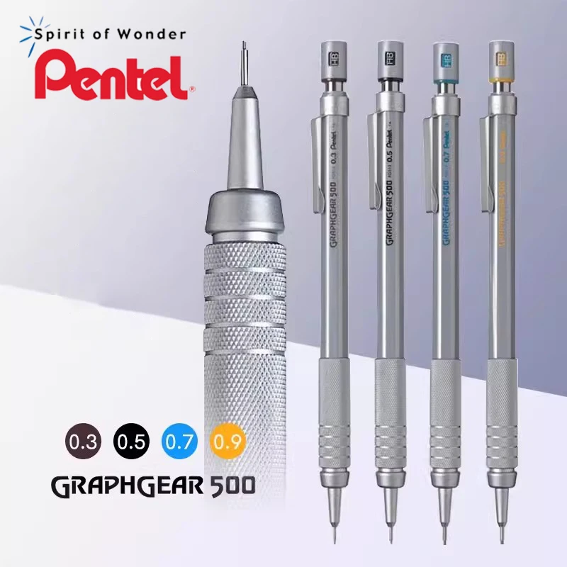 

Pentel Mechanical Pencil PG515 Metal Pencil Grip Low Center of Gravity 0.9/0.7/0.3/0.5mm Students Drawing Sketching Stationery