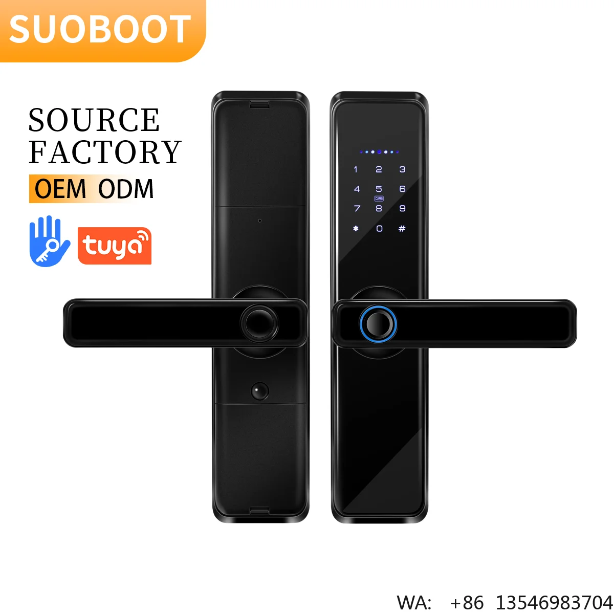 

Factory Price Ttlock BLE Fingerprint Keyless Smart Door Handle Lock for Front Door Wi-fi Home Wifi Hidden Camera Wifi Doorbell