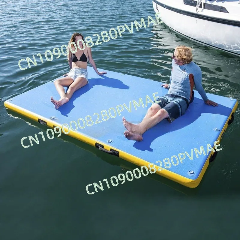 Flotador de pesca acuática, colchón de aire liso cepillado, plataforma de acoplamiento para yates, flotador inflable, alfombra mágica acuática