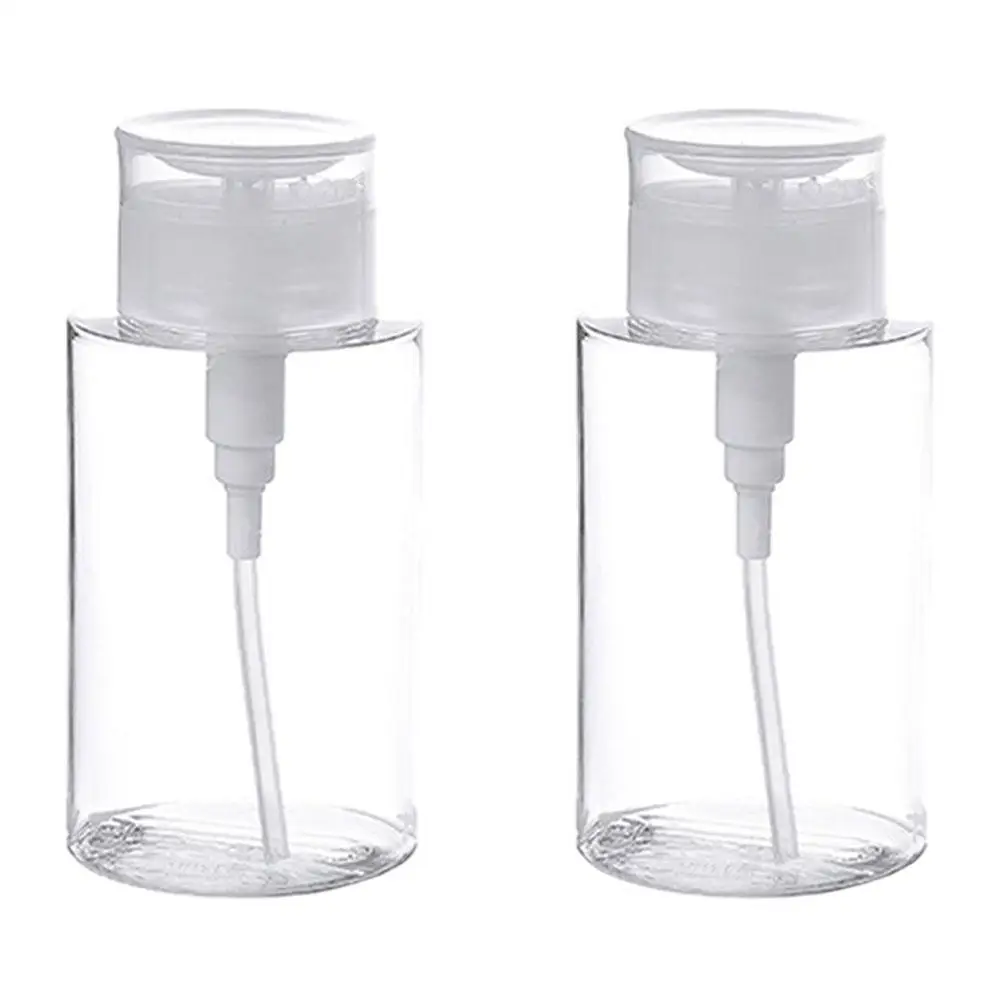 

2 Pcs Makeup Remover Bottled Travel Lash Glue Refillable Pump Plastic Push down