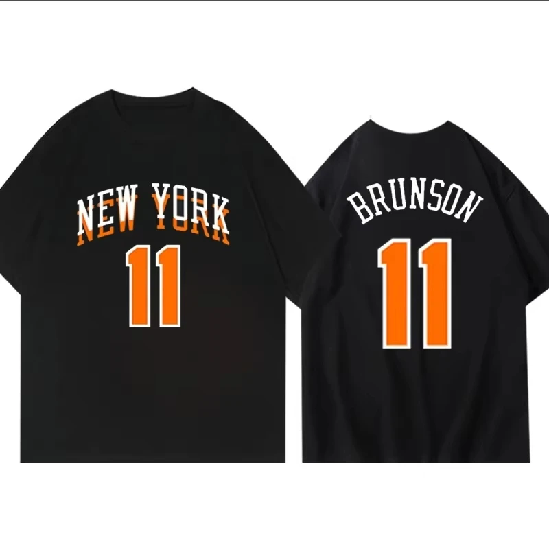

2025 New Knicks 11 Brunson Basketball Print Graphic T-shirt Men's and Women's Short Sleeve T-shirt High Quality Men's Clothing