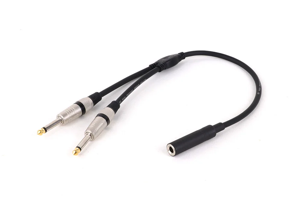 6,35mm Buchse auf 2 6,35mm Stecker Adapter kabel 1/4 6,35mm ts/trs Stecker auf zwei 6,35mm Mono-Buchse y Splitter Stereo-Audio kabel – Detail 4
