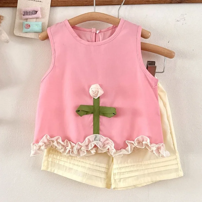 

New Summer Baby Clothes Suit Children Sleeveless Vest Shorts 2Pcs/Sets Infant Girls Clothing Set Toddler Costume Kids Tracksuits