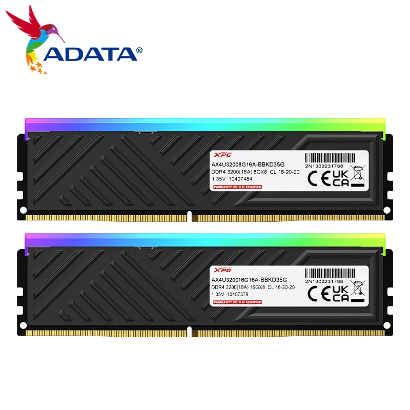 ADATA XPG D35G DDR4 RAM Memoria Desktop con RGB 3200MHz 8GB 16GB Memoria RAM DDR4 con dissipatore di calore 288 Pin DDR4 SDRAM Memory-chip