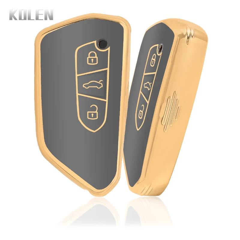 حافظة مفاتيح ذكية للسيارة من البولي يورثان الحراري الناعم ، غطاء لفولكس فاجن فولكس فاجن جولف 8 ، MK8 ، ID.3 ، ID.4 ، كوبرا ، سكودا أوكتافيا A8 ، مقعد ليون MK4 ، فورمنتور تاكو #2