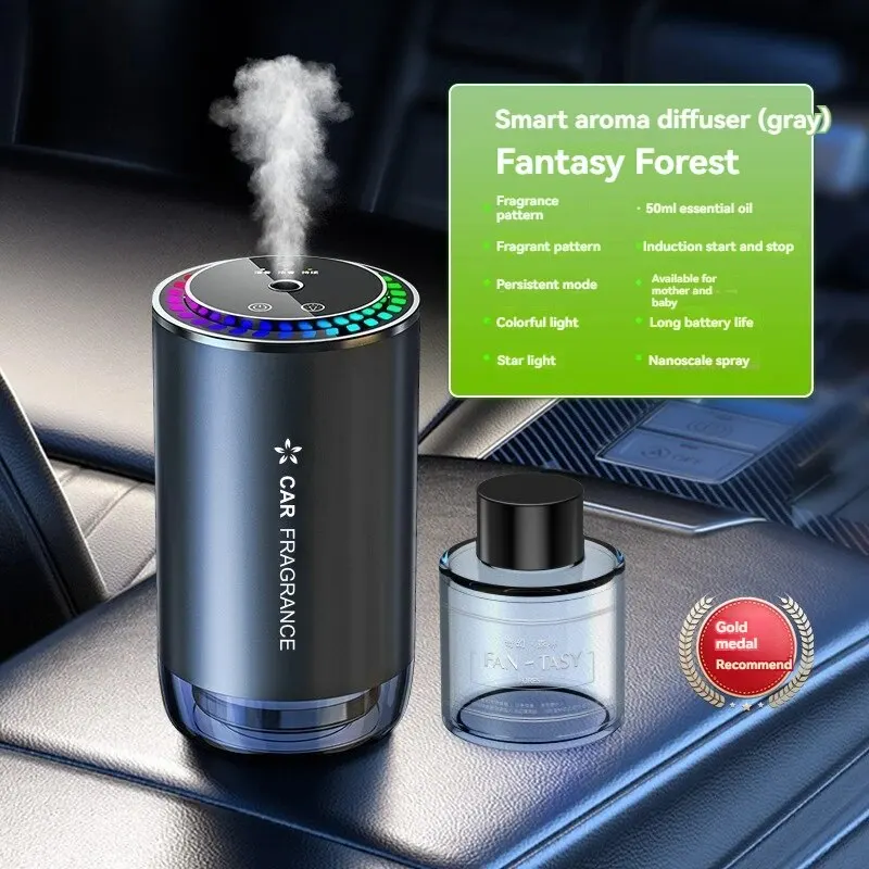 Car Perfume Aroma Diffuser Automatic Spray Deodorization Aroma Diffuser Colorful Atmosphere Light Car Aroma Diffuser