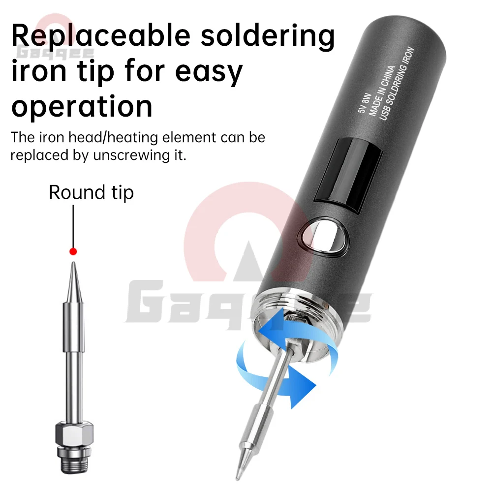

DC 3.7V 8-10W USB Electric Soldering Iron TYPE-C Charging with 5 Levels of Temperature Adjust MINI Soldering Iron DIY Tools