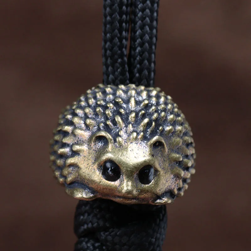 Hedgehog Brass Knife Bead EDC Outdoor DIY Paracord Woven Bracelets Accessories Lanyard Pendant Umbrella Rope Flashlight Hangings