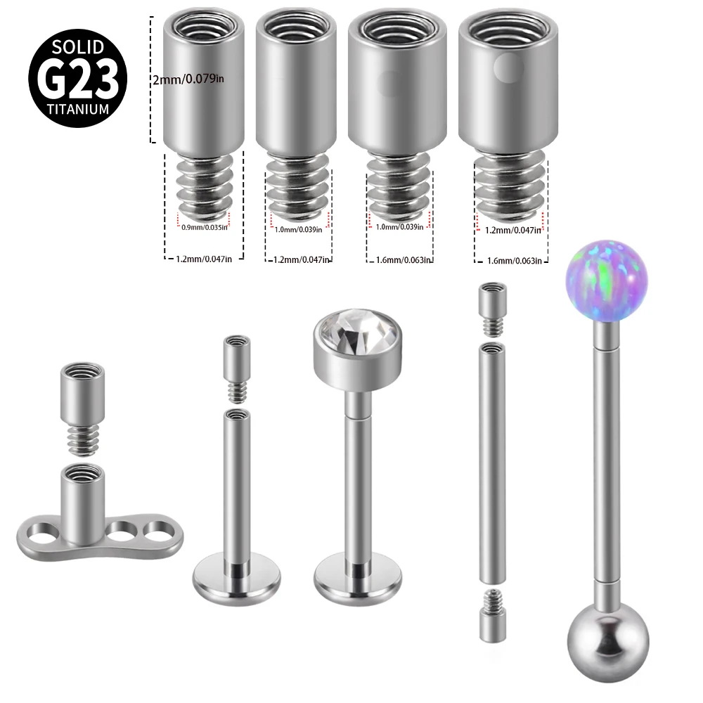 1Pc G23 Titanium Extension Rod For Piercing Body Jewelry Extension Bar For Lip Ring Tongue Barbell Belly Ring Earring Jewelry