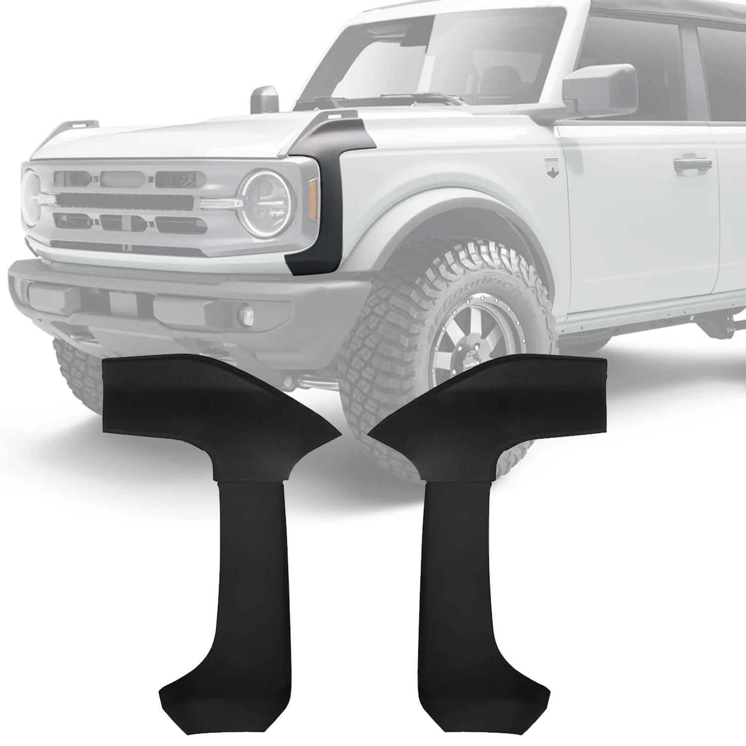 Front Corner Edge Protector Anti Scratch Cowl Armor Trim Cover For Ford Bronco 2021 2022 2023 2/4 Doors