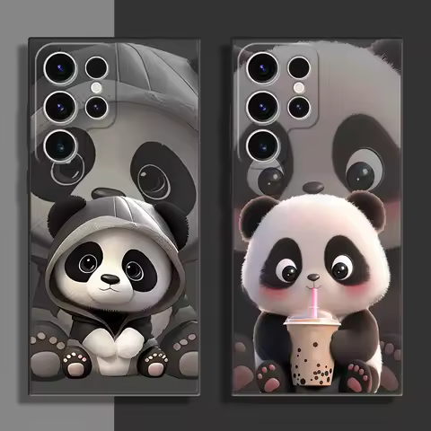 Cute Panda Phone Case for Samsung Galaxy S22 Plus S21 5G S21 FE S24 S25 Ultra S20 S23 Ultra S22 Ultra Cover