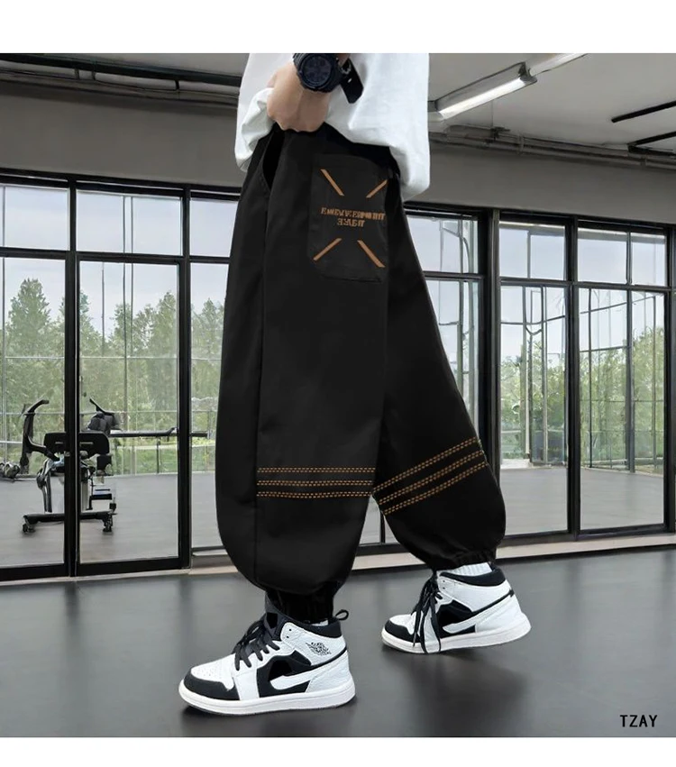Koreanische Kinder-Frühlingssport-Hose für Jungen Neue Mode High-Street Casual Hosen für Teenager Kinder Sportliche Jogginghose 5 7 9 11 13 14 Jahre – Detail 6