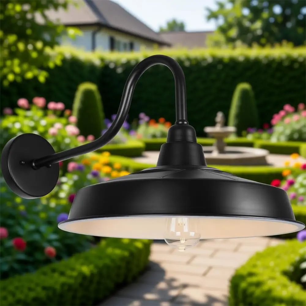 

Уличный светильник в стиле фермерского дома, 16-дюймовый купольный настенный светильник, с питанием от сети, наружный настенный светильник, промышленное наружное освещение, рустикальный фонарь или светильник для гаража