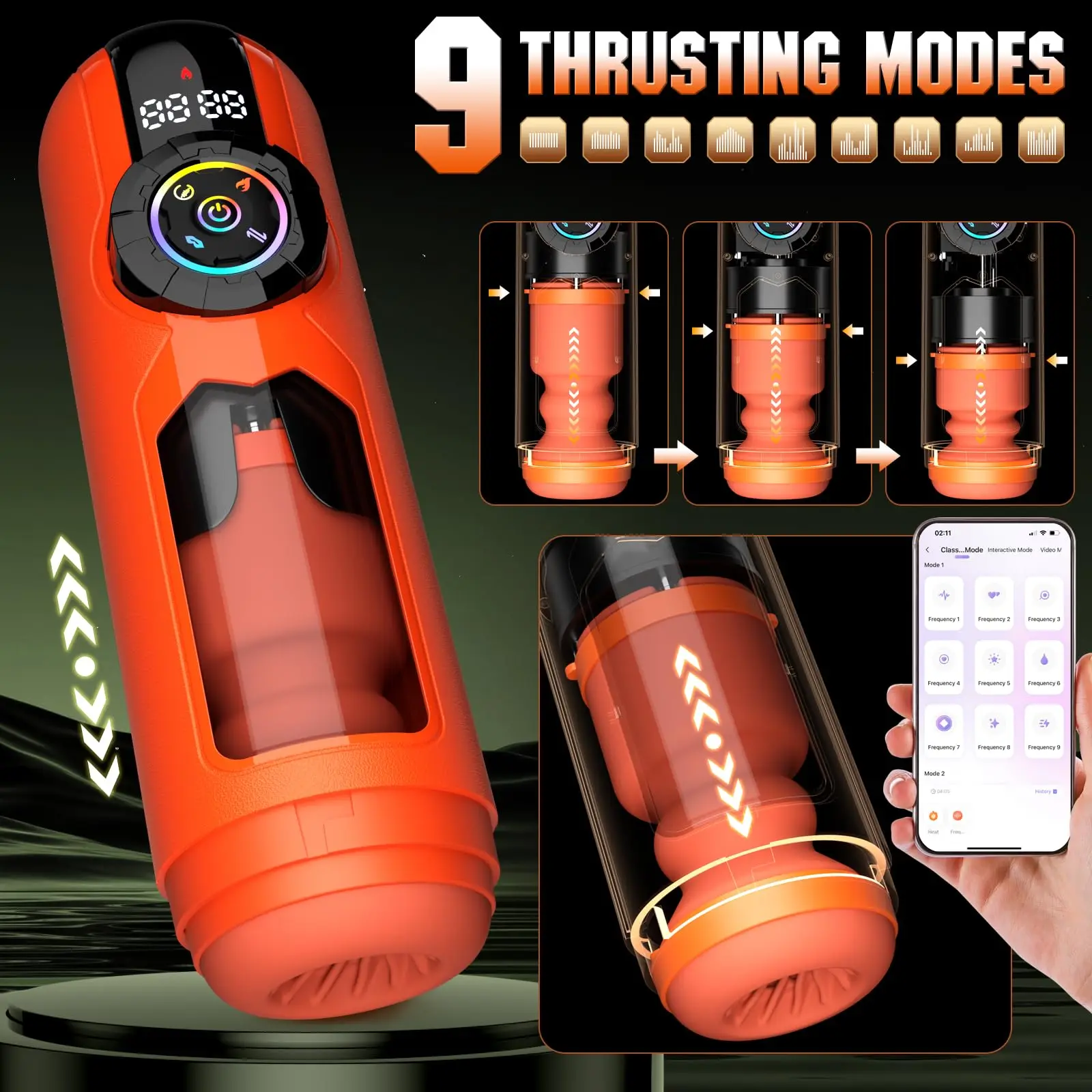 KUSHOR Automatic Male Masturbator APP Control Vibrating Sucking Thrusting Masturbation Cup Penis Pump Adults Sex Toy for Men view 2