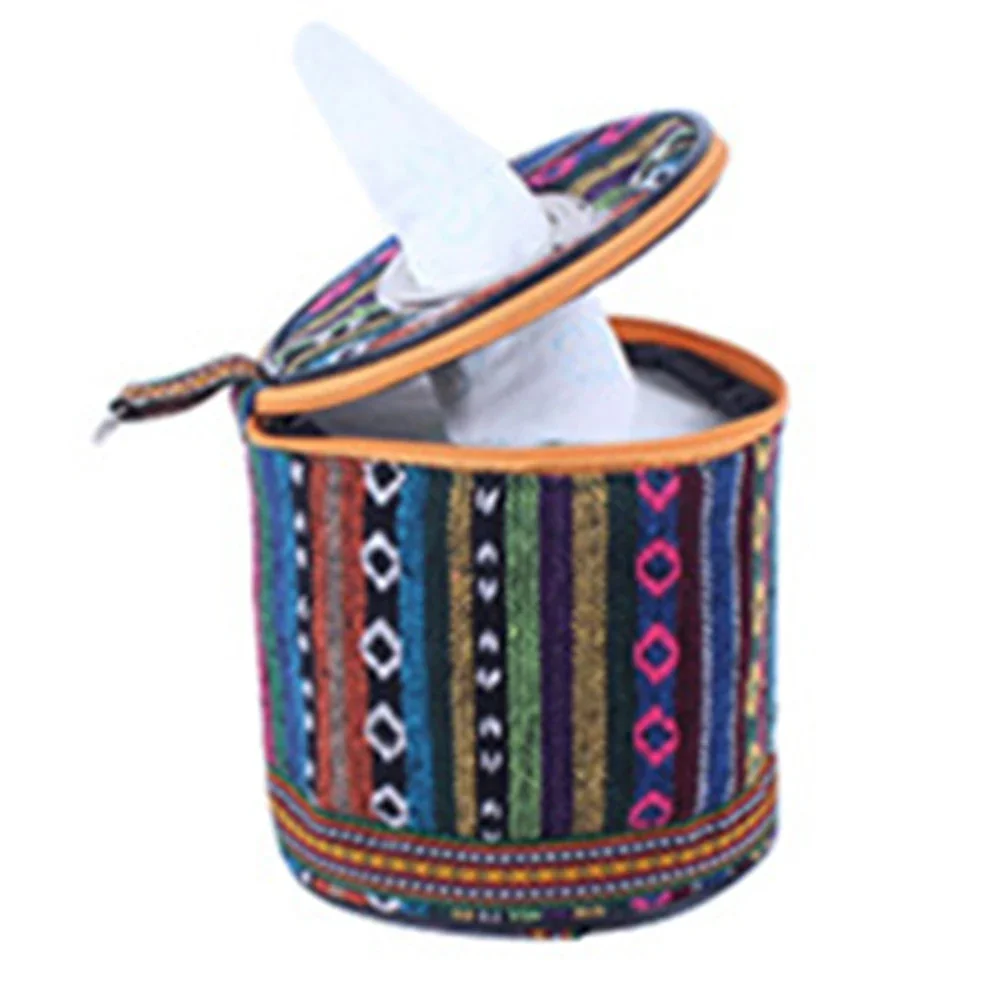 

Paper Box Storage Holder Hiking Outdoor Camping 14.5*14cm 1pcs Accessories Ethnic Style Folding Parts Polyester