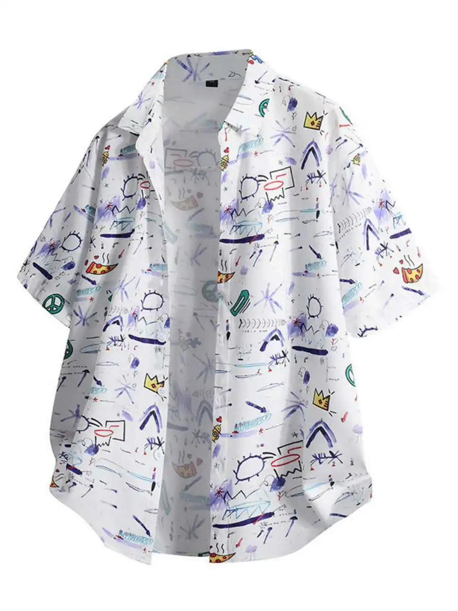 

Мужская свободная посадка ort Sve irt Casual Hong Kong Sle Ice Silk Feel Spring Summer Faion Casual irt M Loose