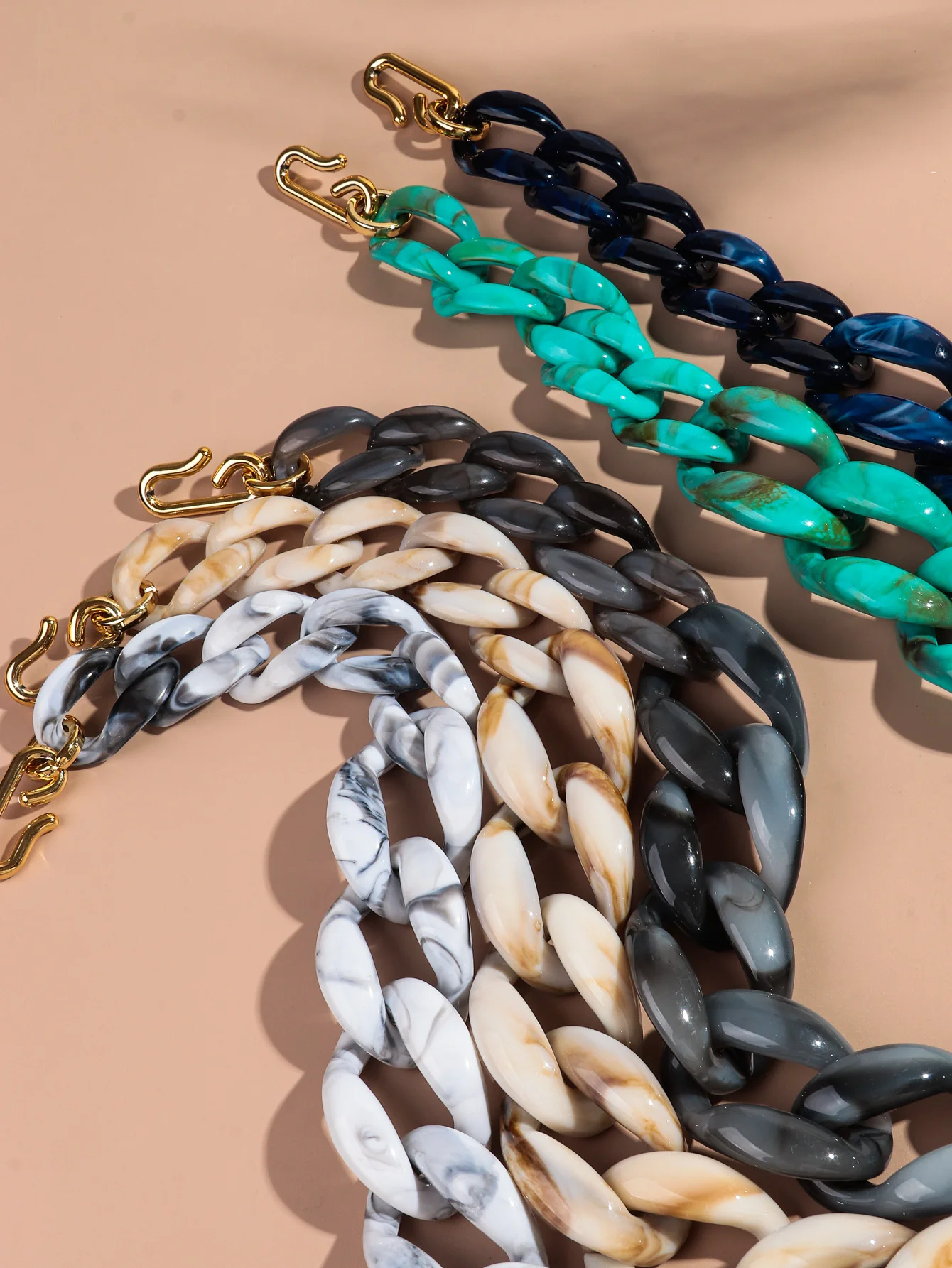 Statement Big Acryl Lange Kette Ohrring Halskette Set für Frauen Männer Boho Dicke Gliederkette Halsketten Anhänger Rock Schmuck Geschenke – Detail 11