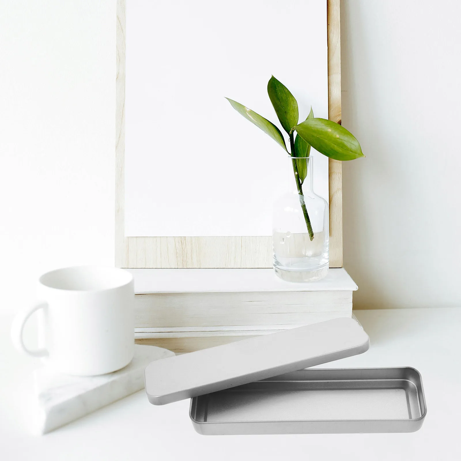 

2Pcs Tool Storage Boxes Tinplate Pencil Case Waterproof Stationery Organizer Portable Pen Holder Multi-Functional Rectangular